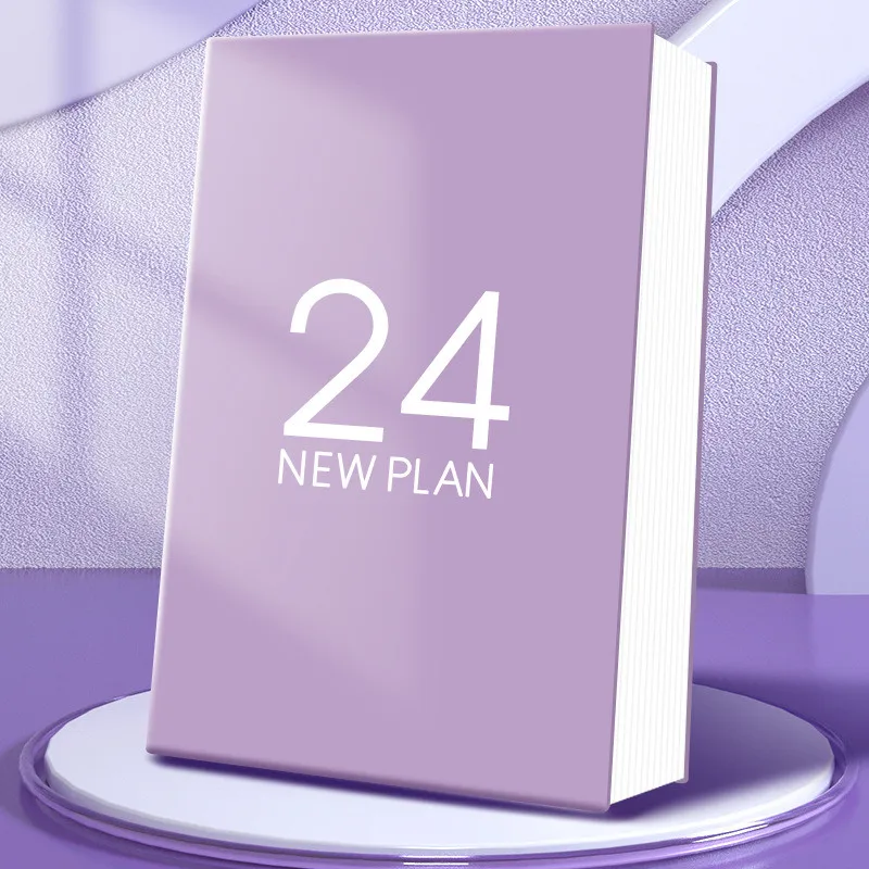 2024 New Plan Sketchle Book Student Diary Memo Notepad Journal Notebook Planner 180 Sheets Paper A5 Leather Cover Study Supplies