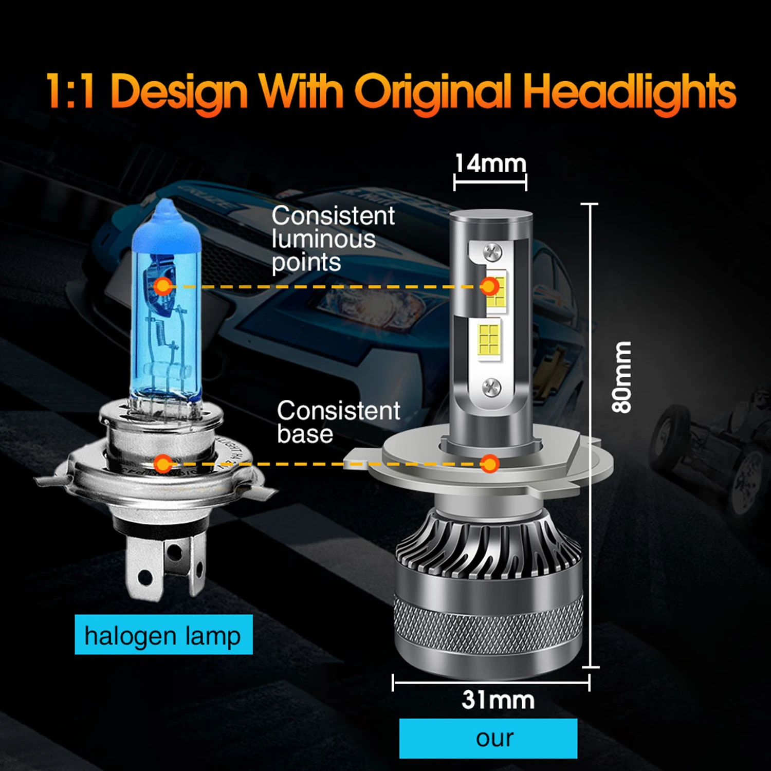 2 قطعة K10 LED ضوء التركيز سيارة الجبهة المصابيح الأمامية 12000LM 6500K ل H4/9003 سيارة لوسيس Led الفقرة كارو