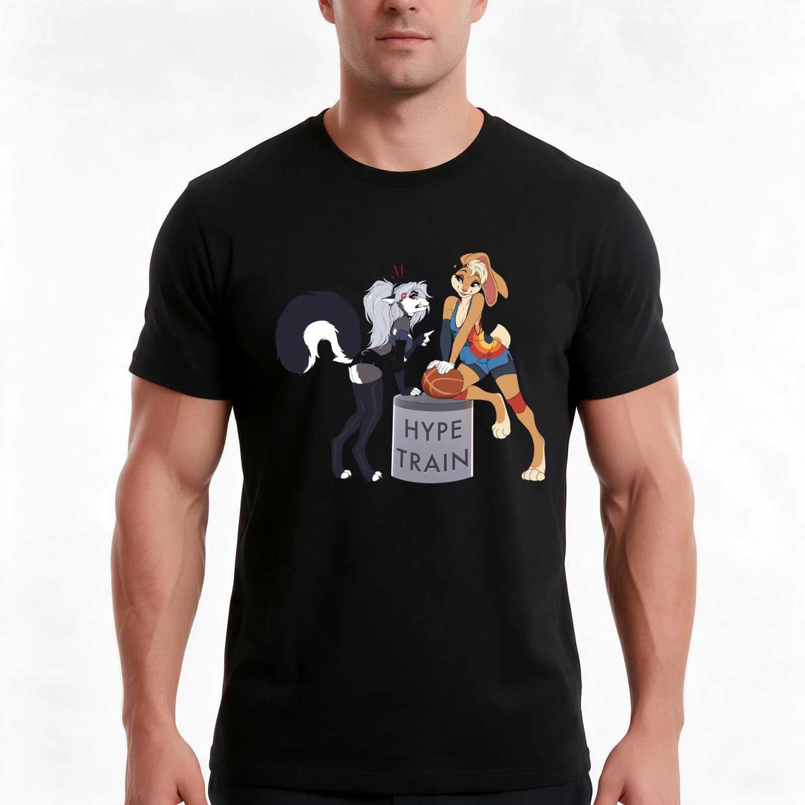 Helluva Boss - Loona T-Shirt, Summer Casual Cotton Tee, Oversized Streetwear Tops, Vintage Graphic Print, Loose Fit Short Sleeve