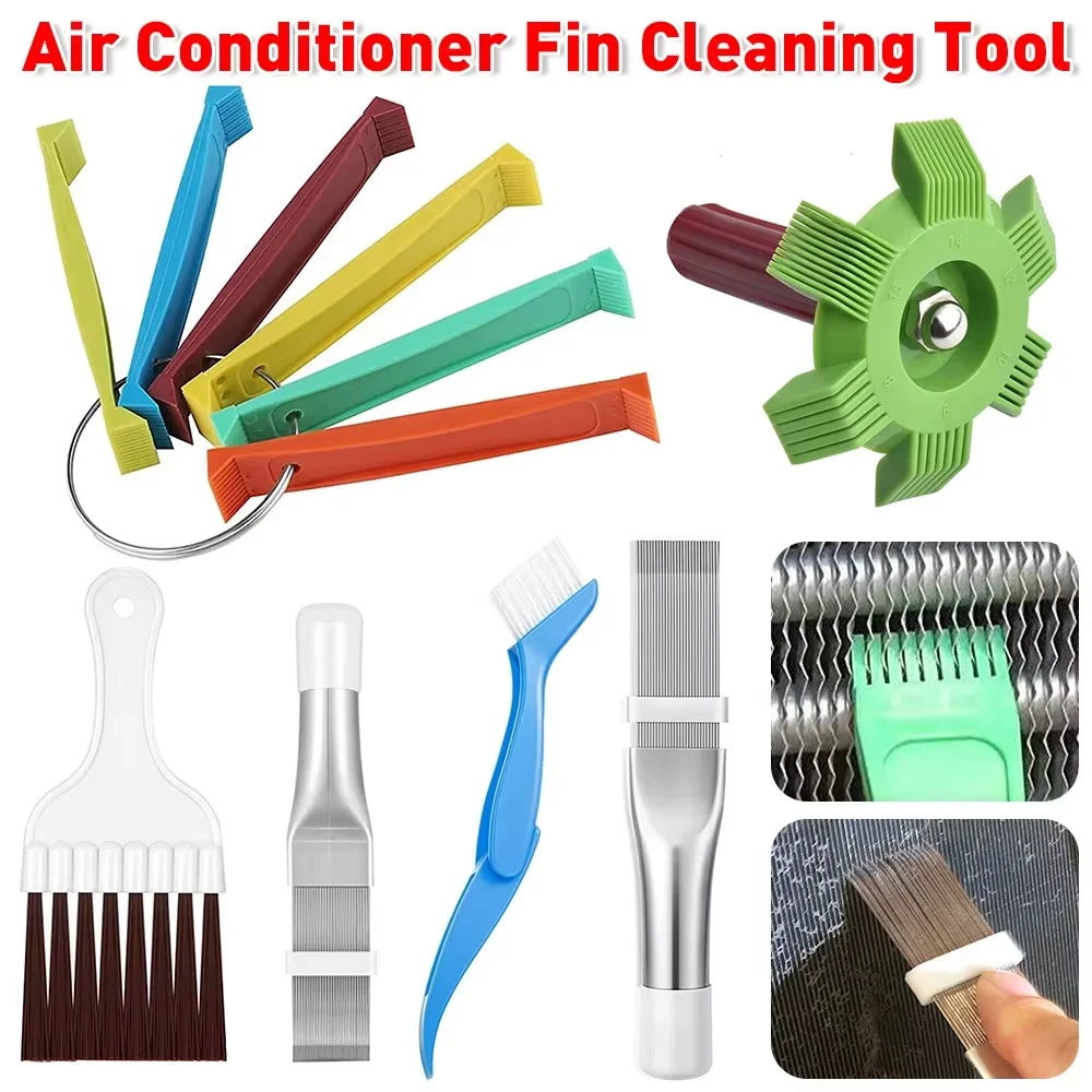 Ferramenta de limpeza de aleta de ar condicionado de plástico portátil universal condensador radiador fin pente para sistema de refrigeração automática kit reparo limpo