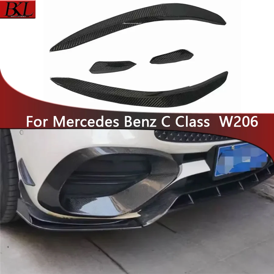 For Mercedes Benz C Class W206 C200 C260 Sport 2022 Carbon fiber wind knife fog lamp air vent decorative strip Upgrade body kit