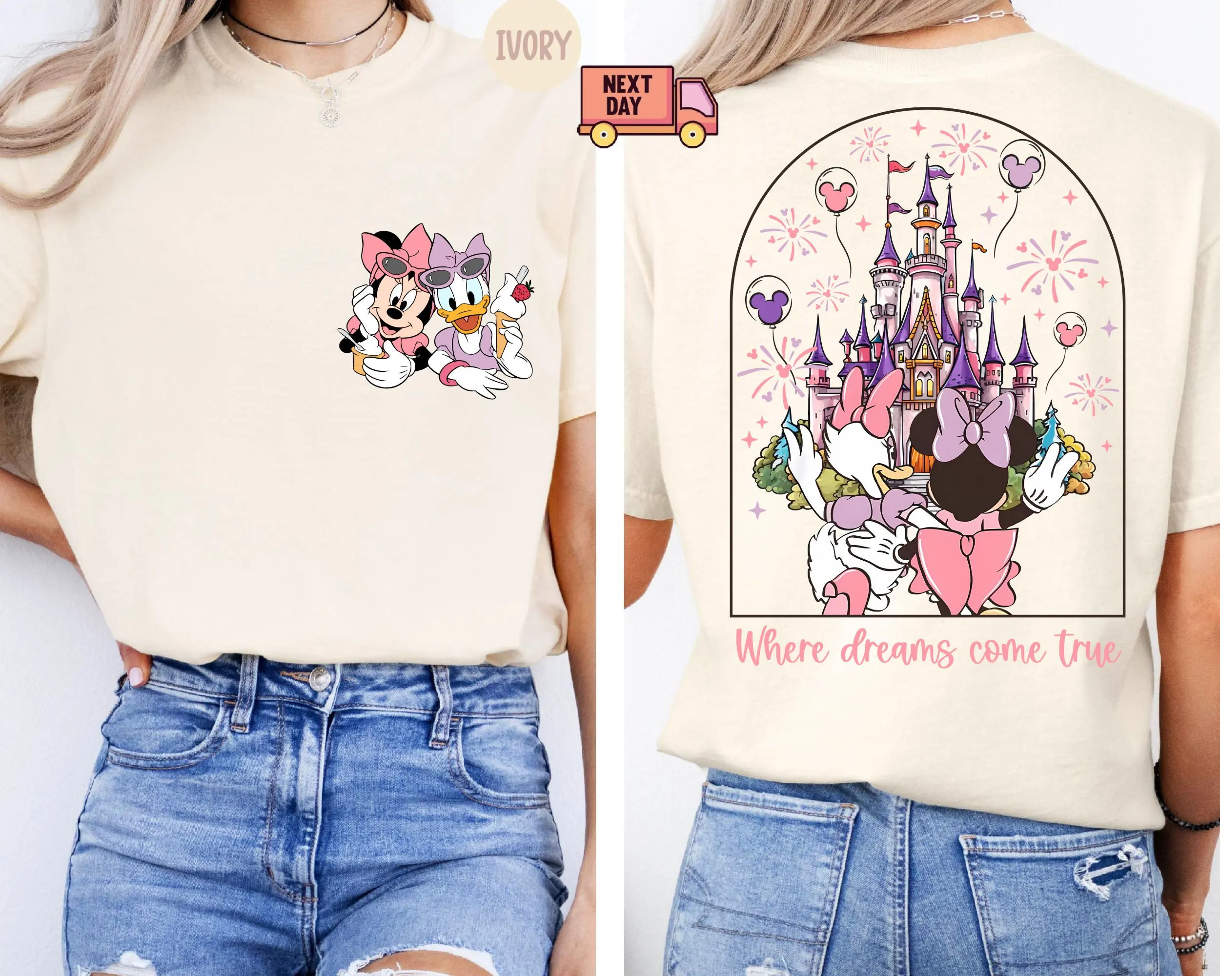 2025 Disney Minnie/Duck Summer Pure Cotton Short Sleeved Shirt For Women's Girlfriends Fashionable And Casual Versatile T-Shirt image 3