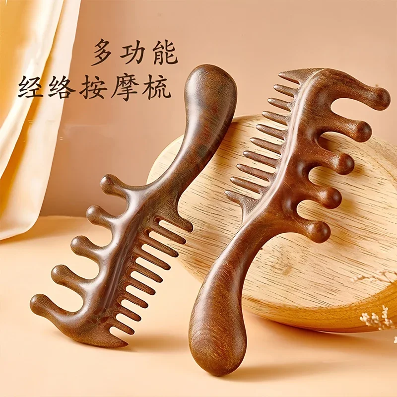 1Pcs Massage Comb Multi Functional Large Tooth Comb Plastic Comb Head Scalp Massage Wide Thick Meridian Massage Comb
