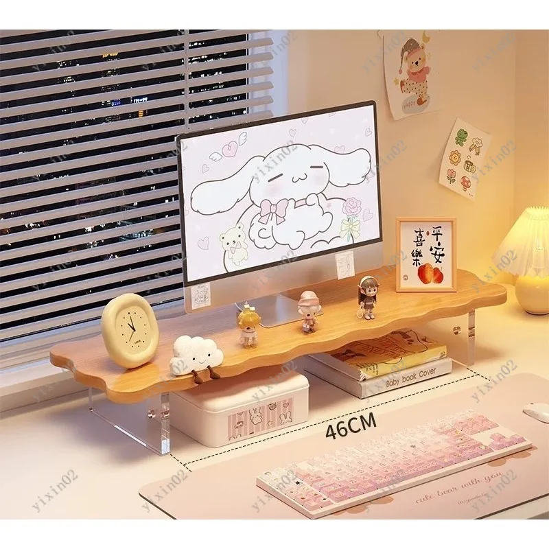 

Acrylic Monitor Riser Stand Desktop Storage Organizer for Office Desk with Keyboard Support