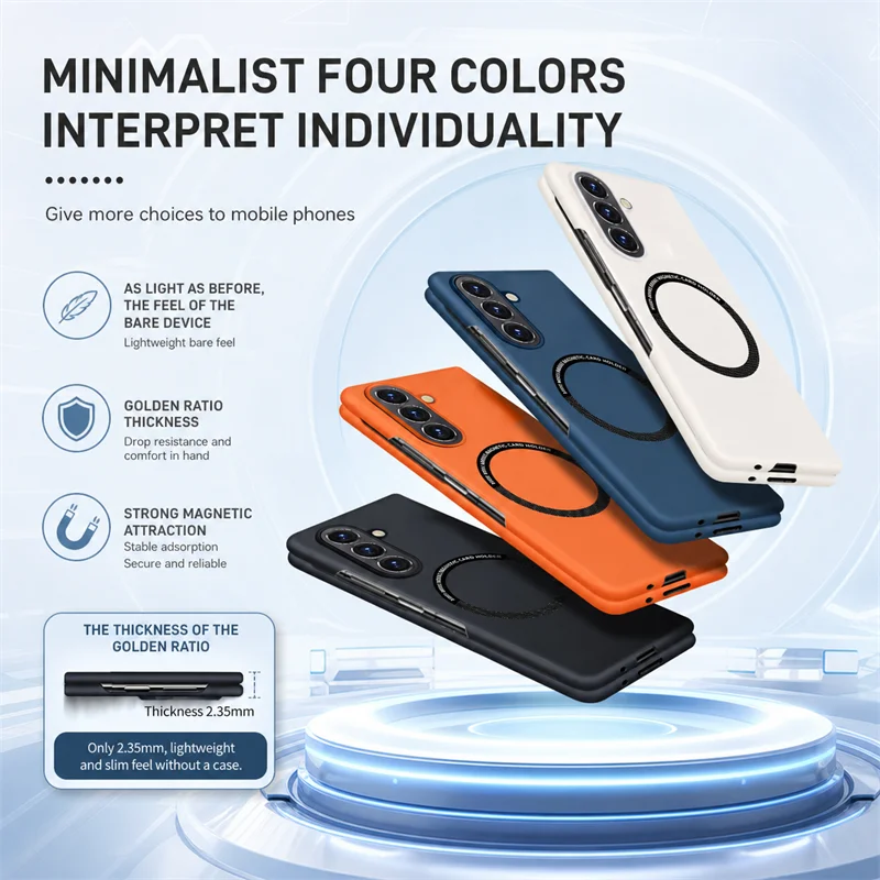 Ultra-Thin Magnetic Cases for Samsung Galaxy Z Fold8 5G Semi-enclosed Heat Dissipation Armor Anti-Scratch Shock-resistant Covers