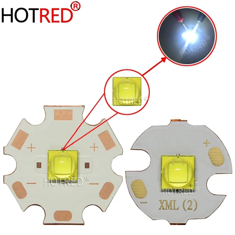 Diodo emisor de luz LED para linterna, pieza artesanal con placa de aluminio de cobre, color blanco frío, Original, 10W, 15W, XML-L3, XML3, 17W,