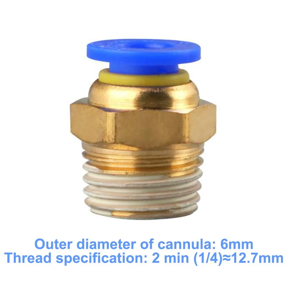Air Fitting PC6-02 Fitting For Larger Installations Easy Installation Leakage Prevention Long-lasting For PA Tubes