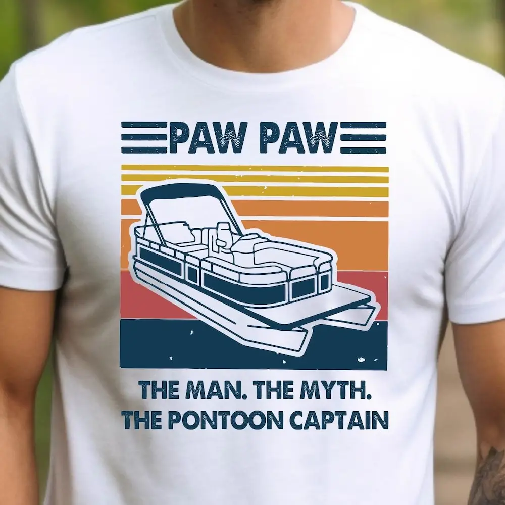 Paw The Man Myth Pontoon Captain T Shirt Father'S Day