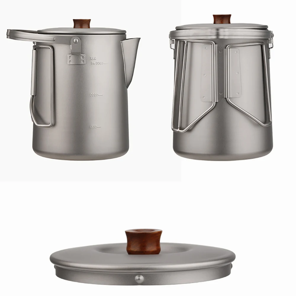 Titanium Kettle Lightweight Outdoor Camping picnic coffee maker hiking ultralight Portable Water Pot