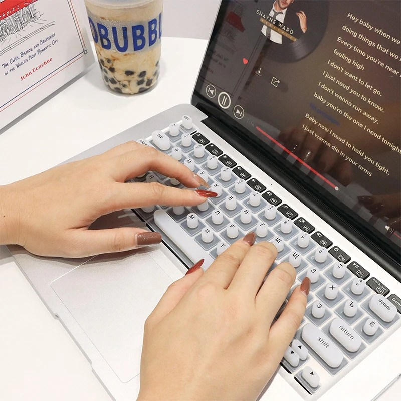 Portable Silicone Keyboard Film Silicone Keyboard Membrane For Laptop Convenient Manicure Typing Protect Long Nails Silicone Pad