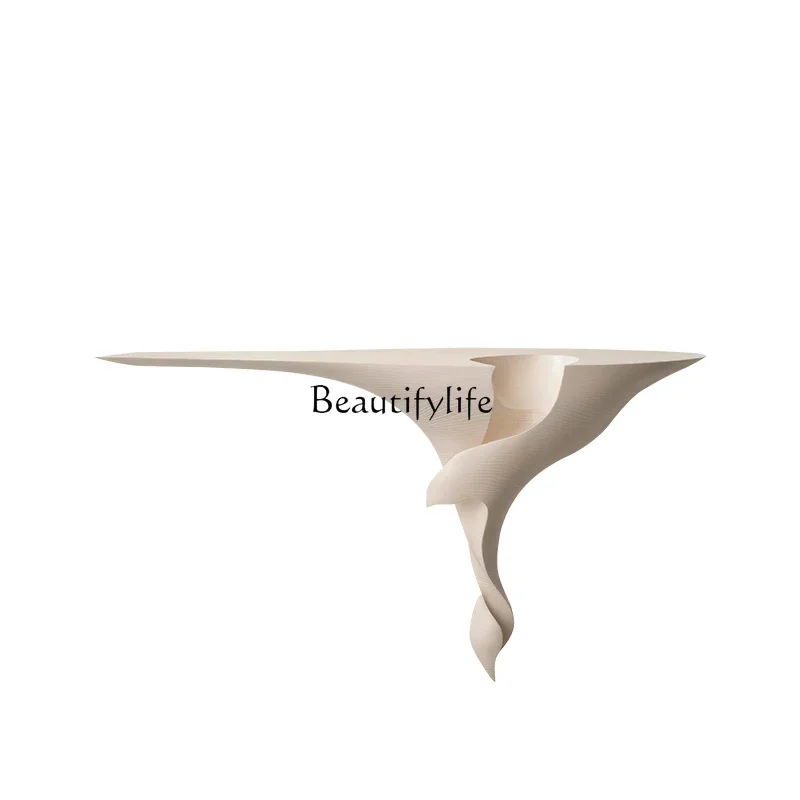 

Special-shaped entrance table Solid wood strip case Extremely narrow entrance table Suspended wall-mounted end view table