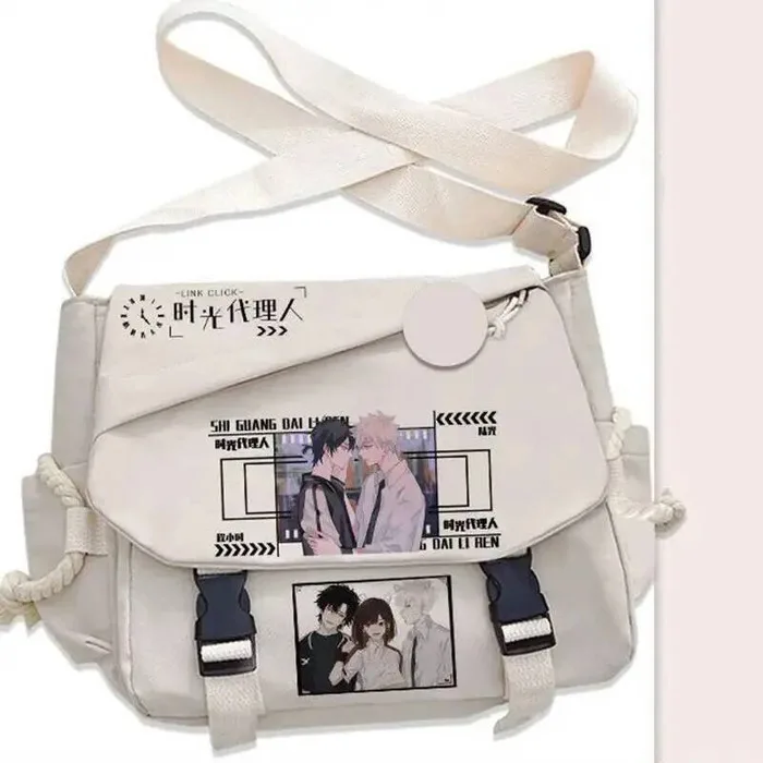 

Black White Link Click Student Teens Messenger Crossbody Large Capacity Shoulder Bags For School Anime Game