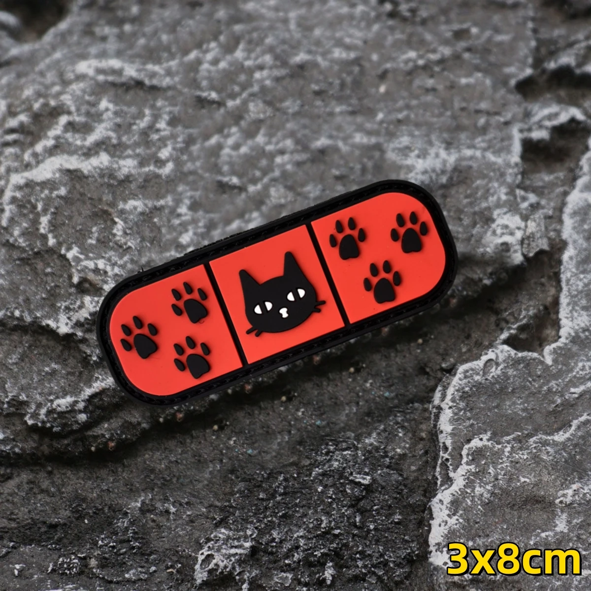 Long Cat Band-aid Patch Tactical Patches 3D PVC Morale Emblem Military Wolf Badge Backpack Hook Loop Sticker