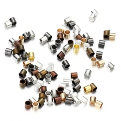 500Pcs 1.5-2.5mm Alloy Round Tube Crimp Beads End Stopper Spacer Beads for DIY Jewelry Making Findings Accessories Supplies