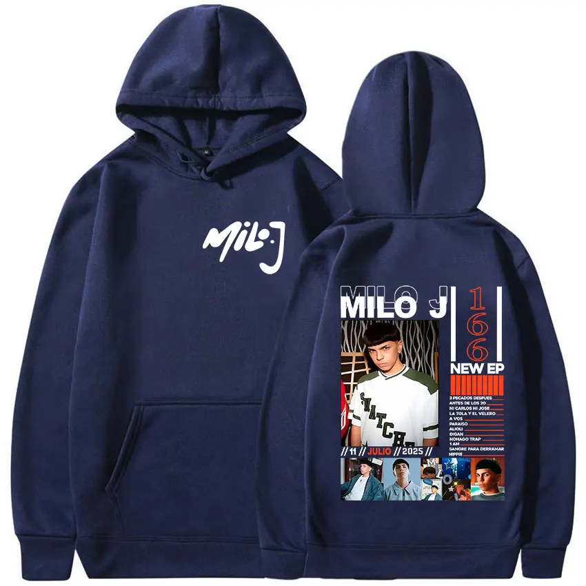 مغني الراب ميلو J 166 ألبوم 2025 الجرافيك هوديي الرجال الهيب هوب كنزة صوف البلوز القوطية موضة المتضخم هوديس الشارع الشهير #6
