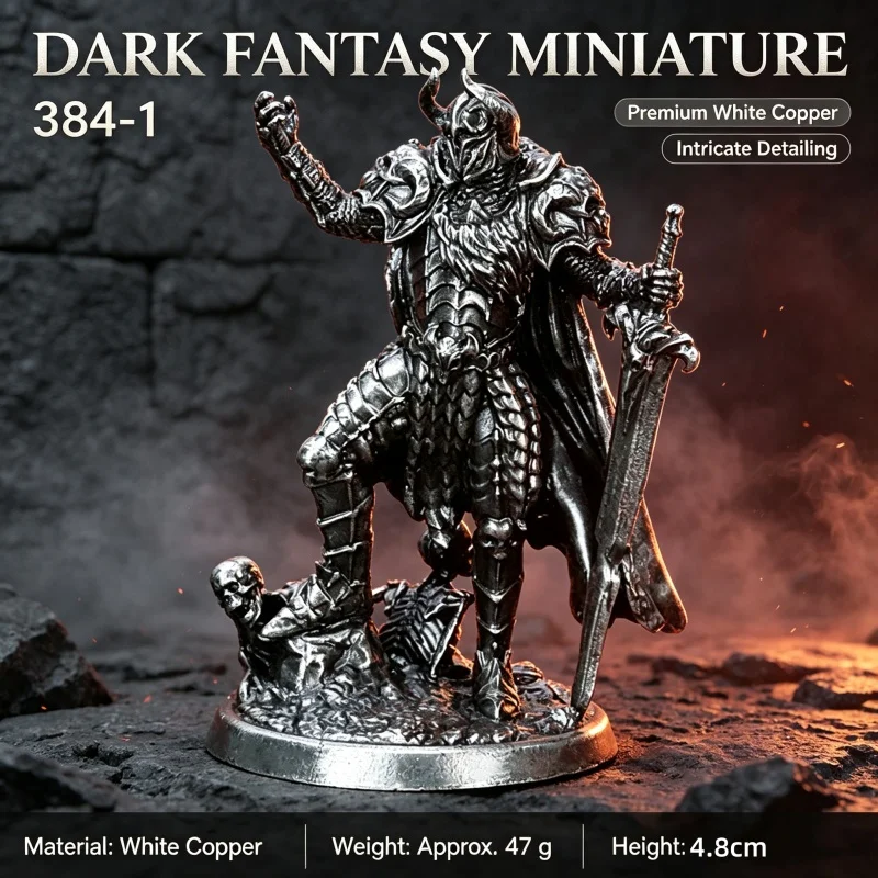 Solid White Copper Fantasy Warrior Miniature Tabletop Wargame Figurine Collectible Desktop Ornament Hobby Gift