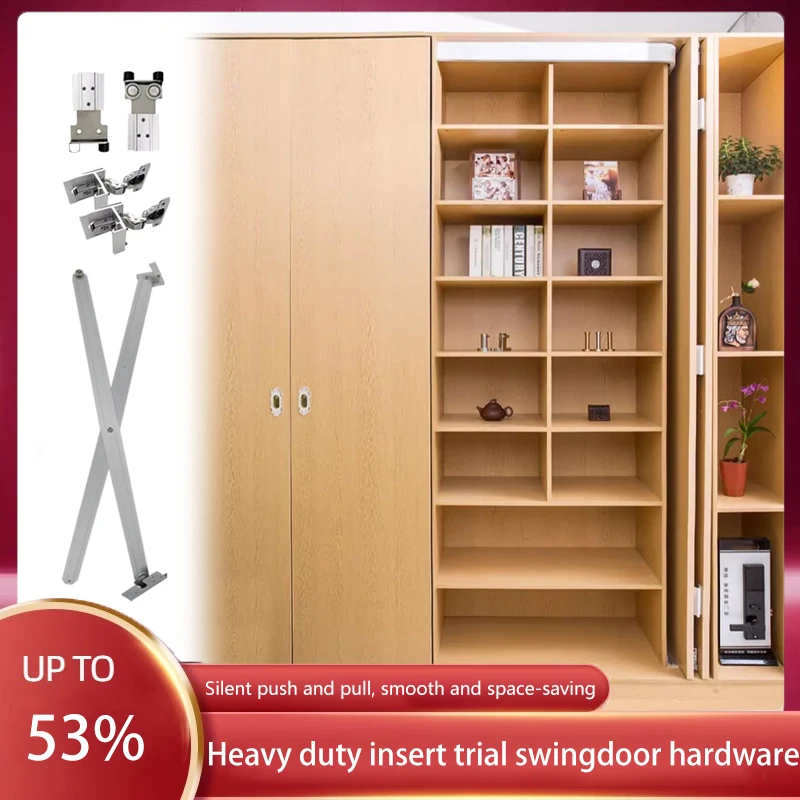 Cabinet Wardrobe Pocket Folding Door Swing Door Rail Insert Invisible Telescopic Track Hidden Slide Rail Hardware