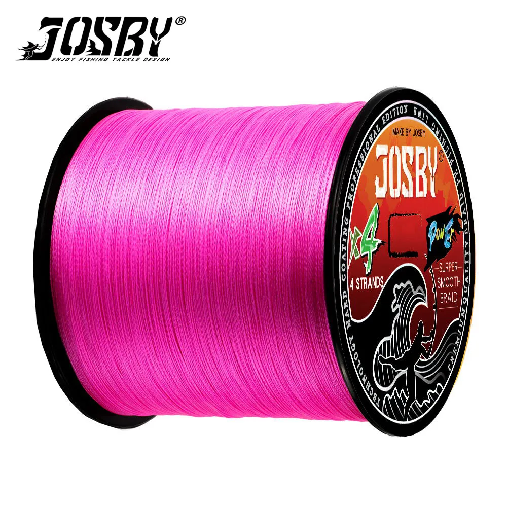 JOSBY Braided Fishing Line Super Strong Fly Wire PE Multifilament 4 Strand 300M 500M 1000M 8LB-80LB Carp Saltwater Woven Thread