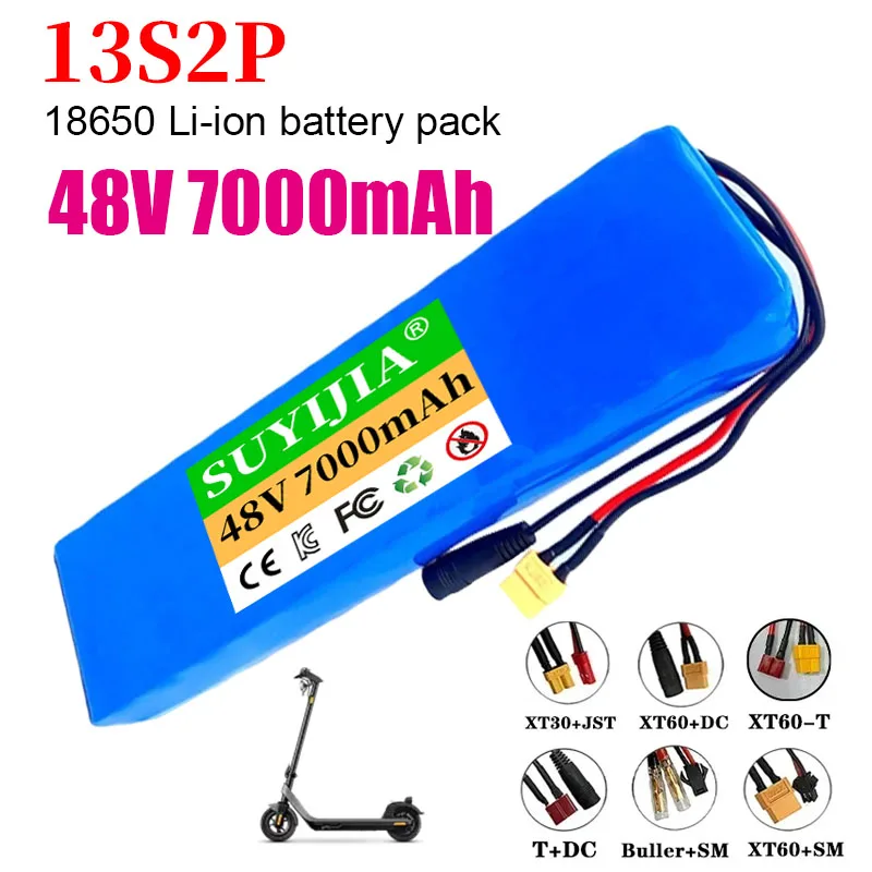 13S2P 48V 7000mAh High Quality 18650 Battery Electric Car Electric Motorcycle DIY Battery Belt BMS Rechargeable Battery