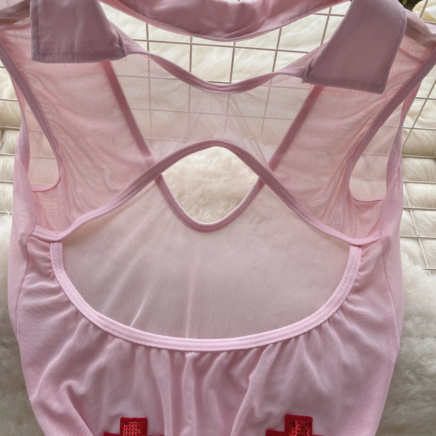 Sexy Hot Pink Cosplay infermiera uniforme Lingerie erotica Babydoll Dress abiti flirtare biancheria intima abbigliamento donna Costume scava fuori