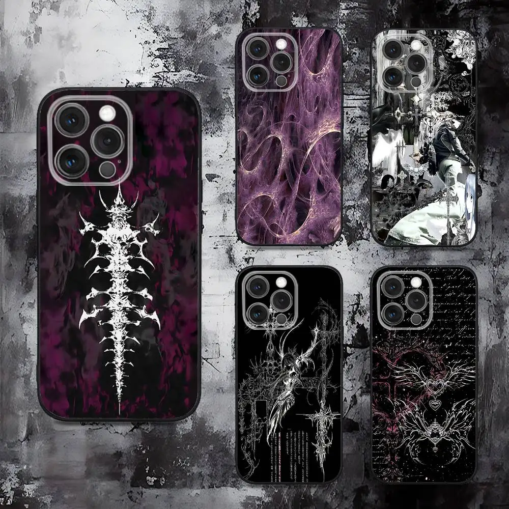 

Gothic Coquette Cyber Sigilism Phone Case For iPhone 16,15,14,13,12,11,Pro,Max,Plus,X,XS,SE,E,Mini,Soft Silicone Black Case