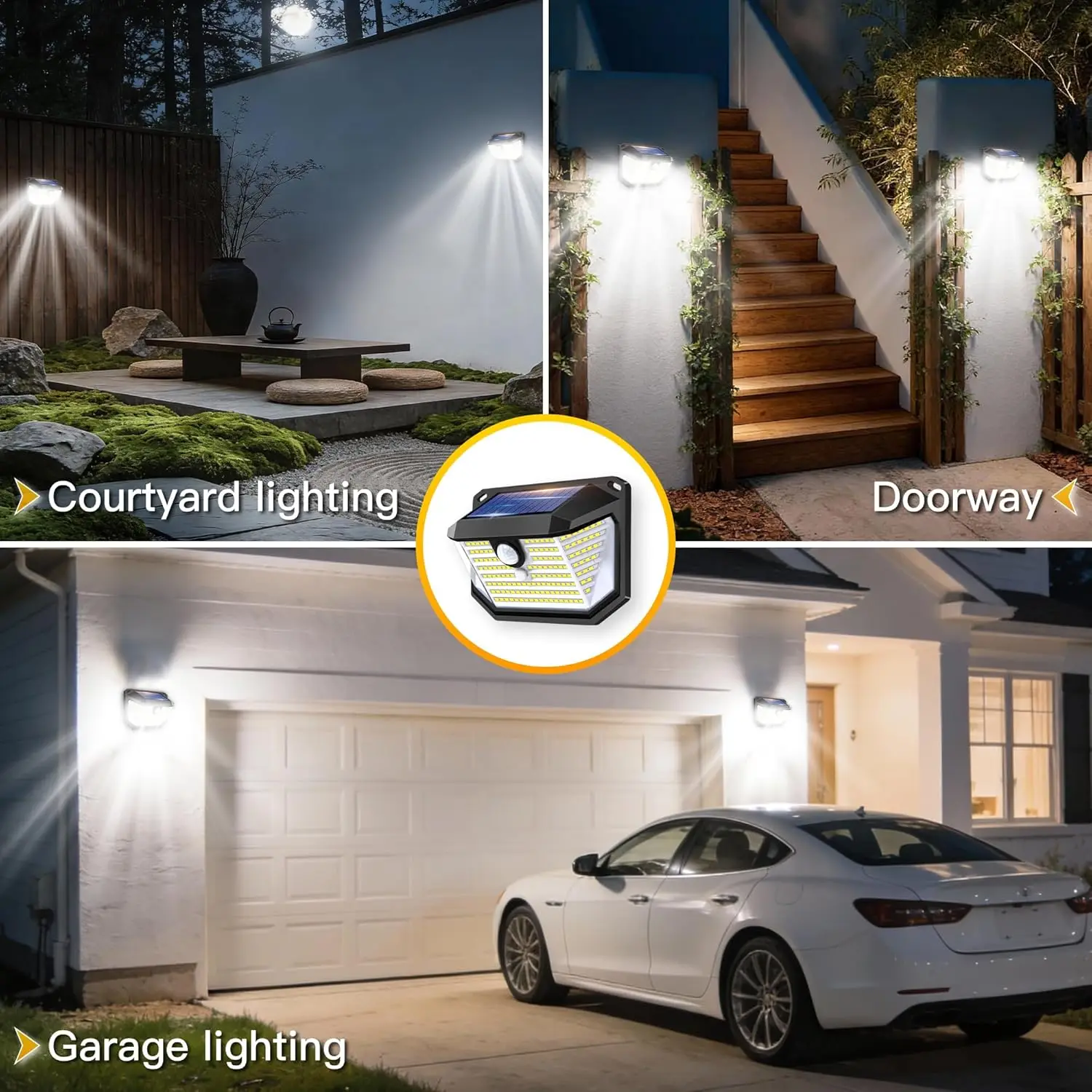 178 LED Solar Wall Lights with Motion Sensor 3 Lighting Modes Waterproof Energy Saving Outdoor High-Performance Solar Light