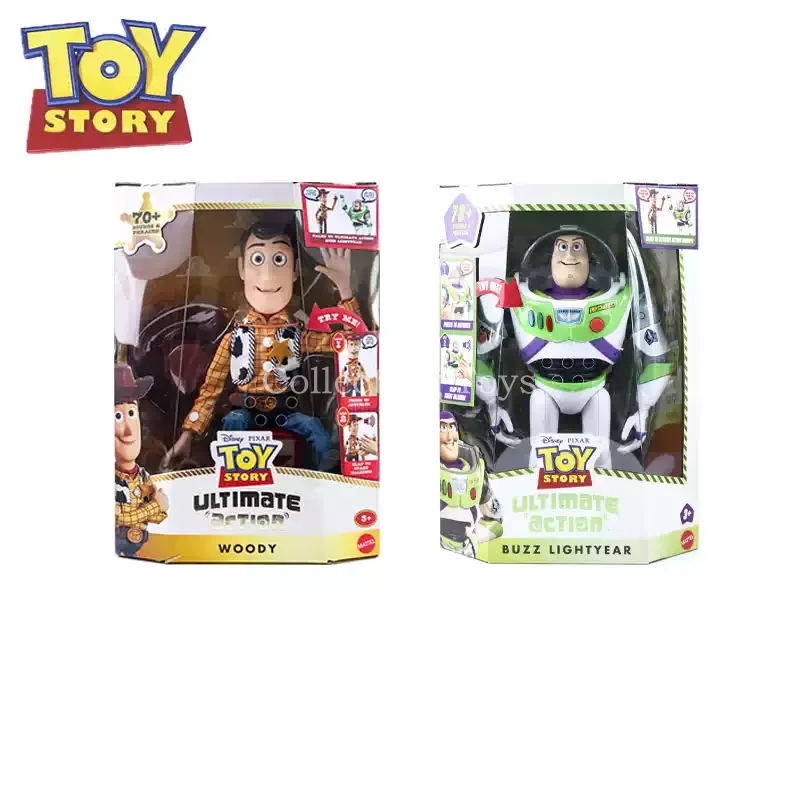 En stock: Figuras de acción interactivas de Toy Story Ultimate, Buzz Lightyear y Woody, juguetes coleccionables posables e interactivos.