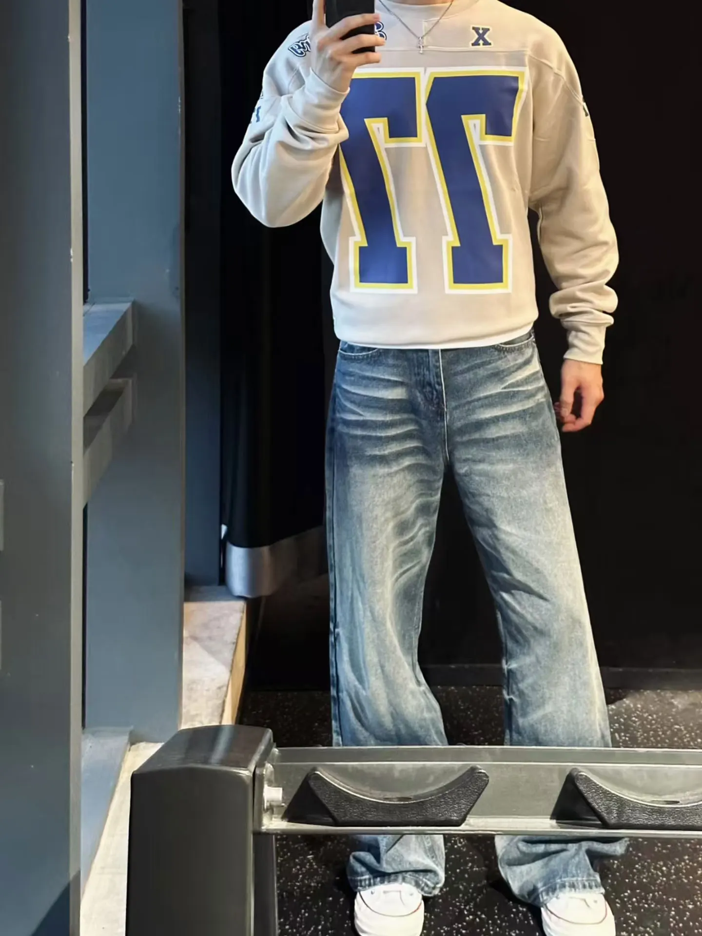 

Мужские джинсы Waed American Pattern: прямые, свободные, повседневные брюки с высокой талией для спорта и отдыха