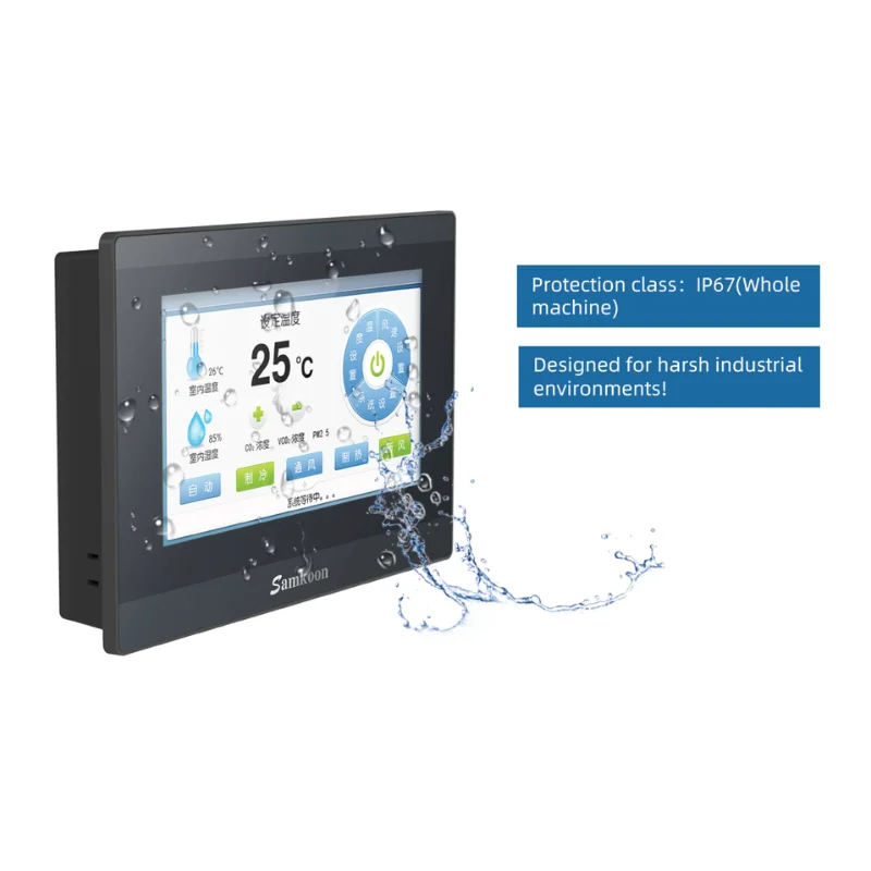 Samkoon 7 "HMI لوحة RS232 RS485 إيثرنت الاتصالات شاشة تعمل باللمس وحدة التحكم عن بعد دعم التحكم الصناعي
