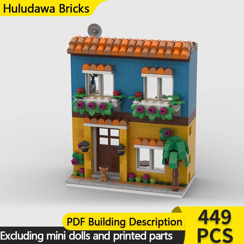 

Модель City Street View MOC, строительные кирпичи, жилые домики, модульная технология, детские праздничные подарки, сборные игрушки, костюм