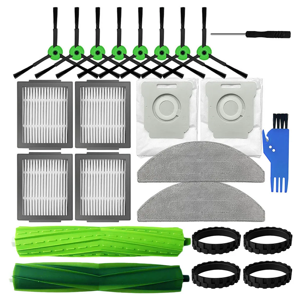 หลักแปรงด้านข้าง HEPA FILTER Mop Rag Universal ล้อยางผิวสําหรับ iRobot Roomba Combo J5/J5 +/ i5/I5 + เครื่องดูดฝุ่นอุปกรณ์เสริม