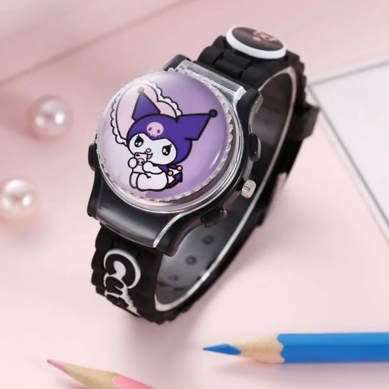 Sanrio Melody Watch Kuromi Cinnamoroll Silikonowy pasek Kwarcowy Casual Cartoon Melody Zegarek na rękę Dziewczyny Dzieci Prezenty urodzinowe