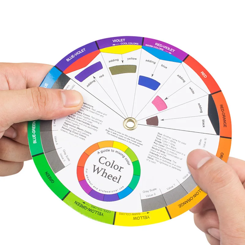 1Pcs 12 Color Paper Card Tattoo Color Wheel Circle Chromatic Eyebrow Tattoos Design Nails Professional Pigment Makeup Supplies