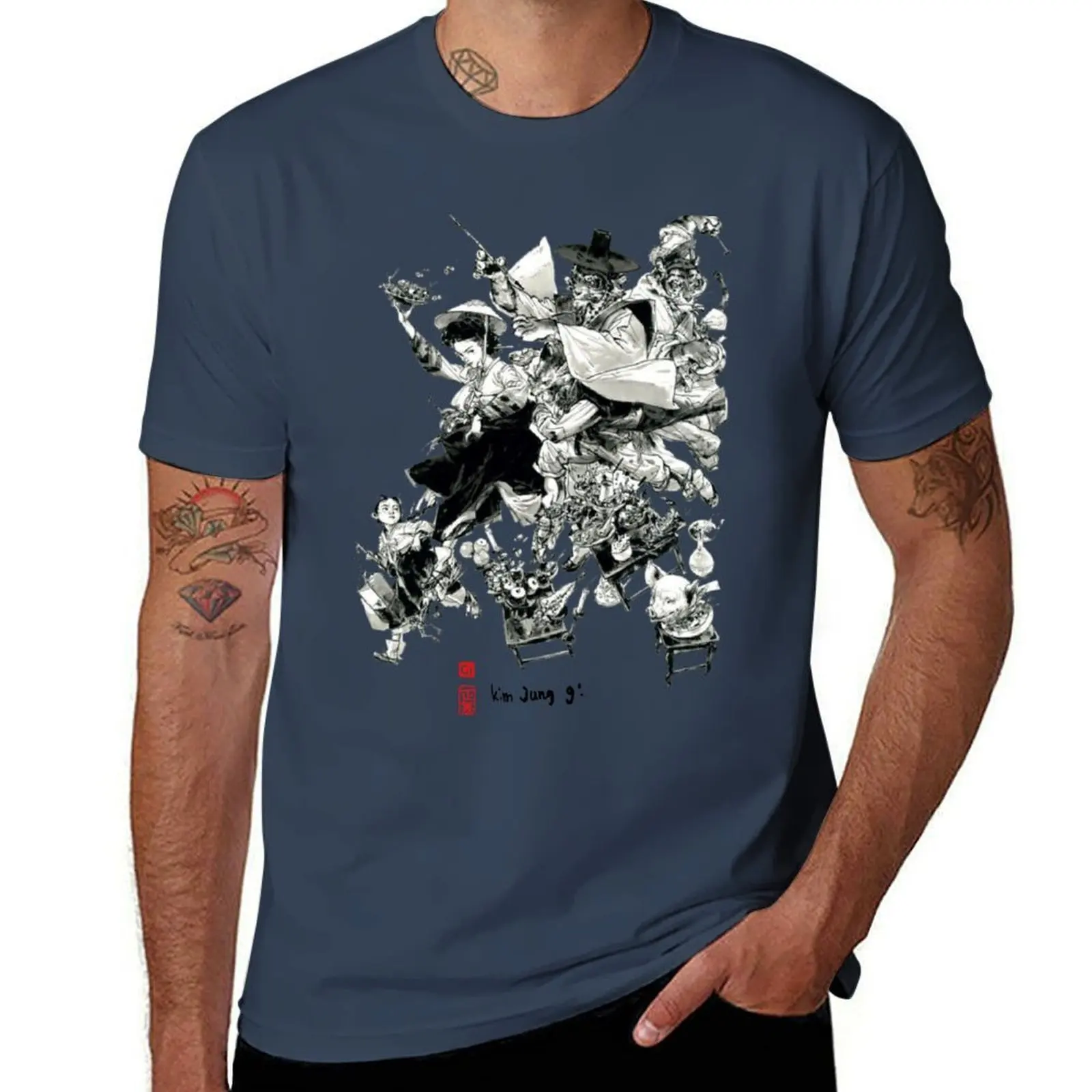 JUNG GI KIM T-Shirt Urban Style Print T-Shirt