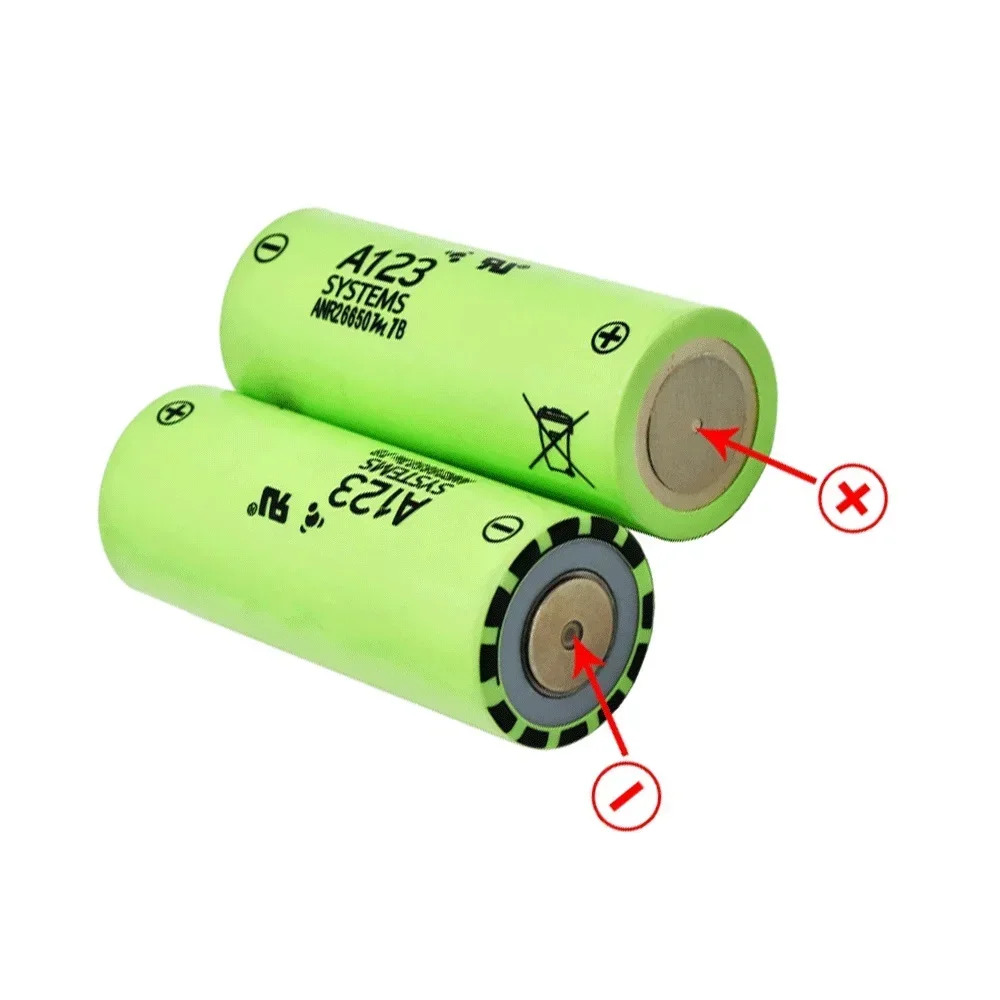 Baterai isi ulang M1B 3.7 mah A123 2500 v 26650 mah sel keluaran tinggi Li-ion