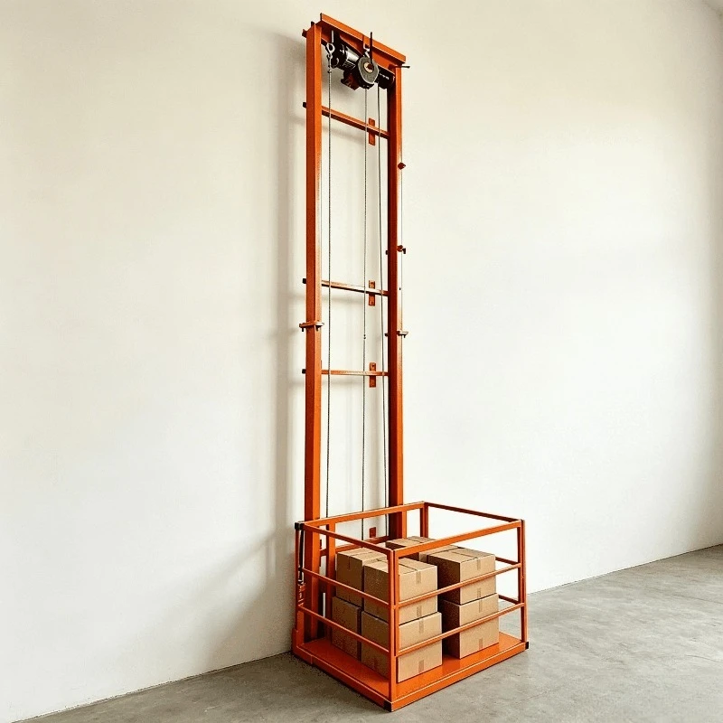 

Electric Lift Scissor Platform Small Cargo Lift Warehouse Factory Guide Rail Hoist Home Freight Elevator