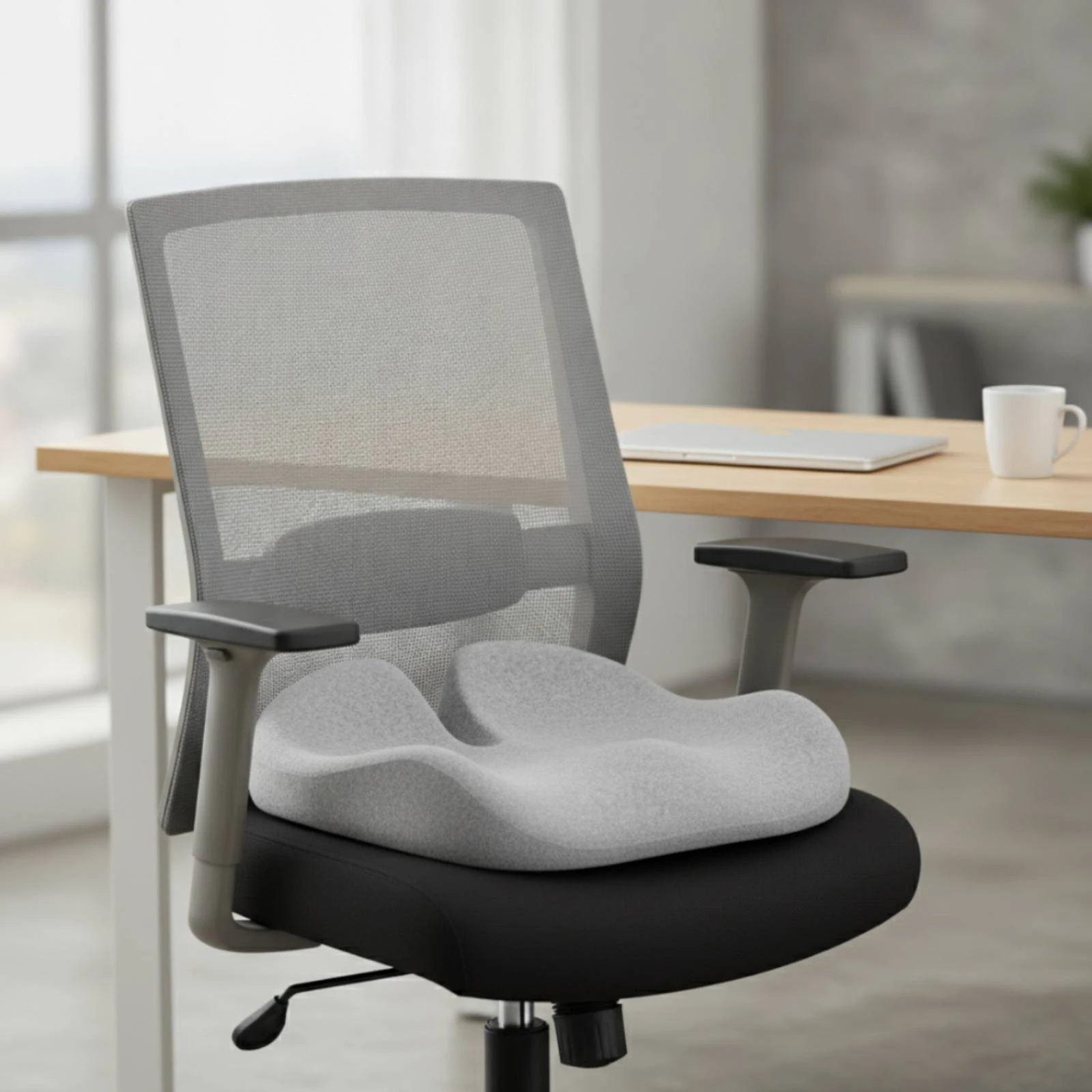 Compact Memory Foam Seat Cushion Ergonomic Chair Pad Low Profile for Home Office Study Seating