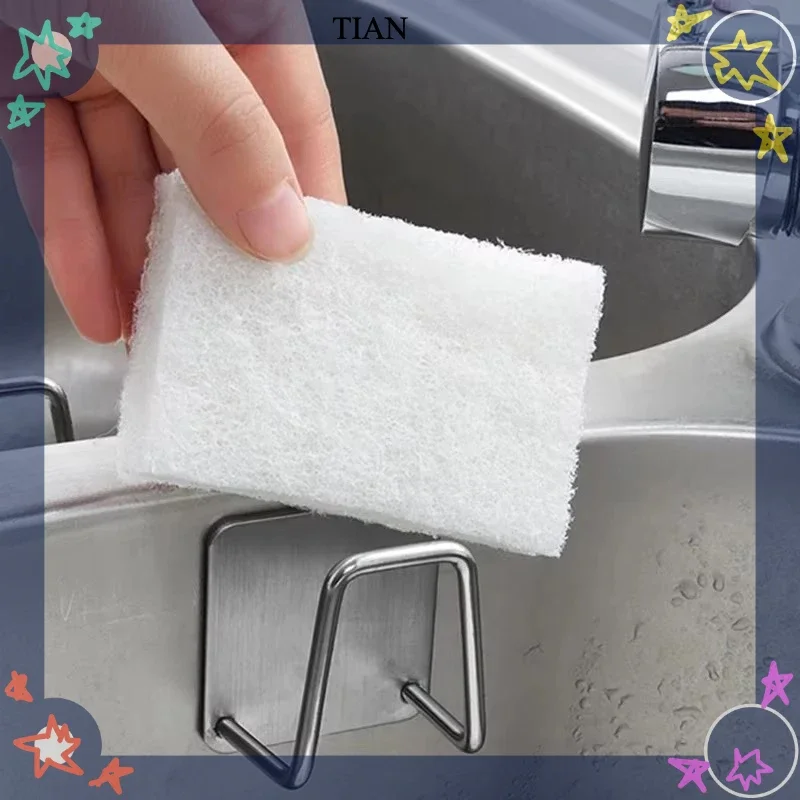 TIAN  Stainless Steel Sink Sponge Rack For Sponge Steel Wire Ball Draining Paste The Inner Wall Of The Sink Kitchen Supplies