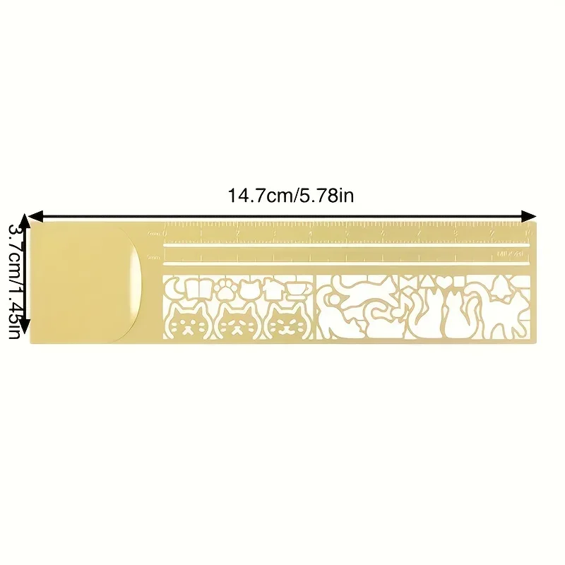 Cat Lover Metal Journal Template Ruler - Bookmarks And Double-Sided Ruler, Gift for Journals, Planners, Notebooks -Fun Templates