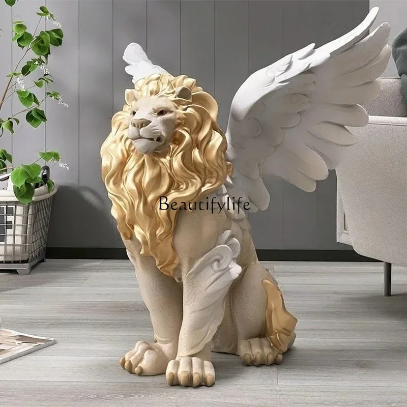 

Abstract Lion Standing Sculpture Decorative Art Piece Floor Statue Home Decor for Living Room Office Decor Statue Floor Ornament