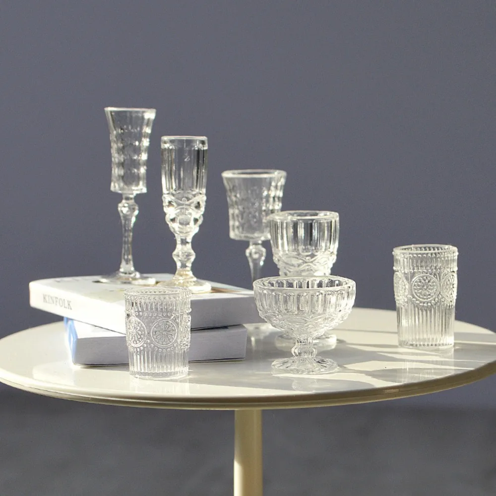 

1/6 Scale Dollhouse Water Cup Scene Model Pretend Play Miniature Wine Glass Multicolor Model Toys Kitchenware Birthday Gift