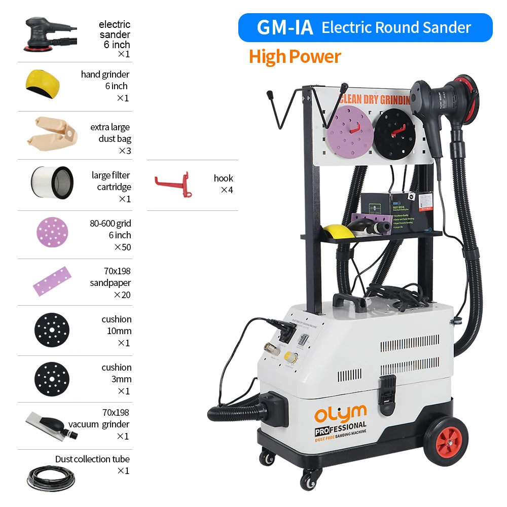 Mobile Dry Sanding Machine Vacuum Dust Extractor Vacuum Cleaner for Car Wood