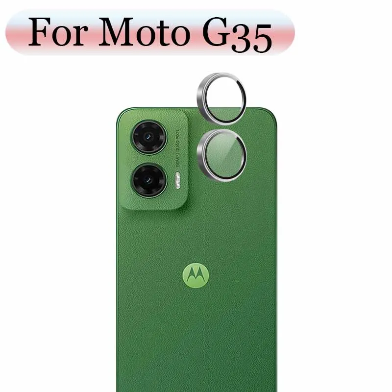 

Matel Ring Camera Protector For Motorola Moto G35 Camera Glass Lens Protector 3D Design High-quality