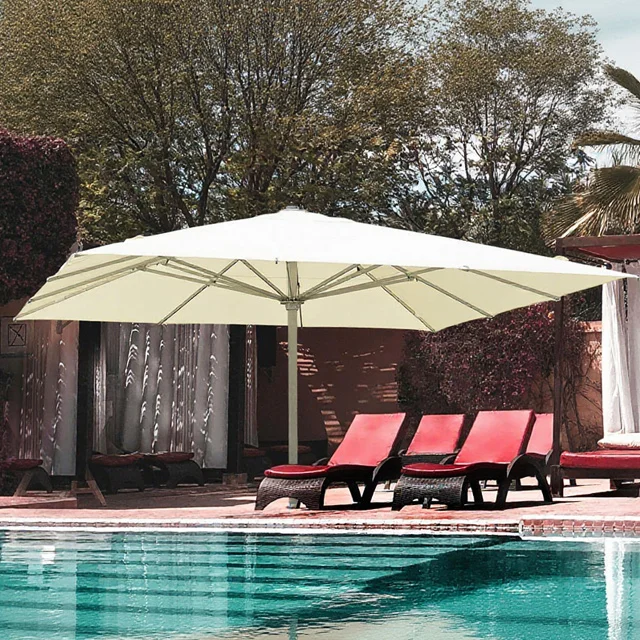 FEAMONT 3x3m Beach Umbrella Waterproof Sunshade & Durable Aluminum Alloy for Outdoor Terraces Hotels Backyards & Events