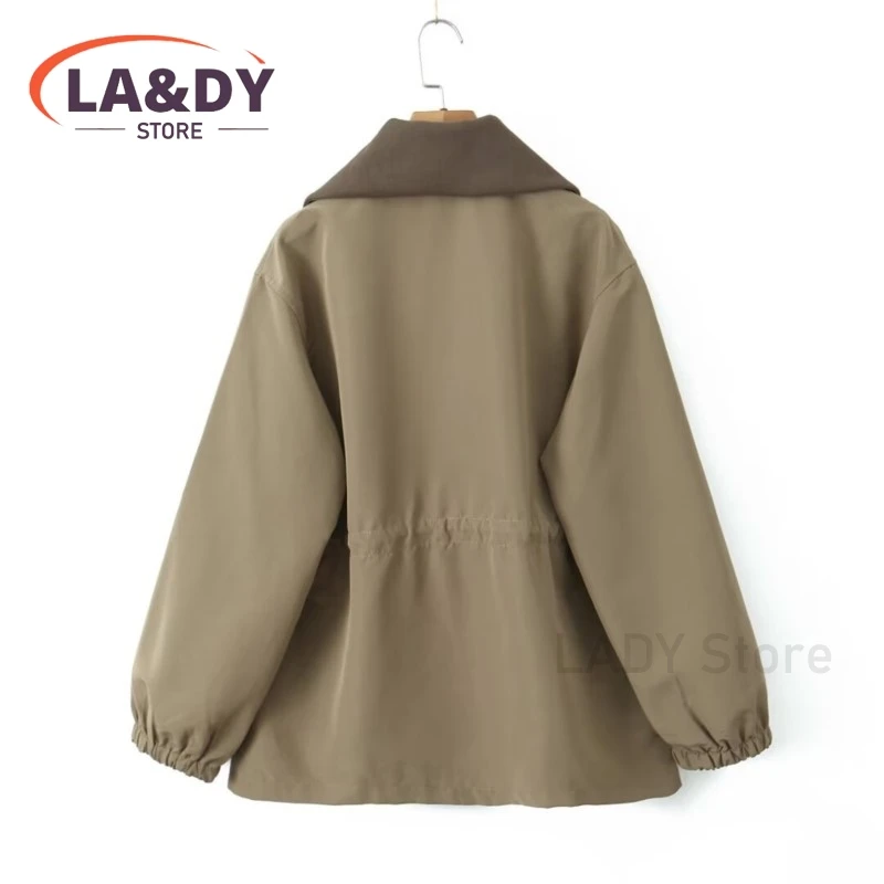 Jacket Coat Woman 2024 Autumn Fashion Loose Simple Versatile Female Solid Color Casual Long Sleeves Zipper Pockets Outerwear Top