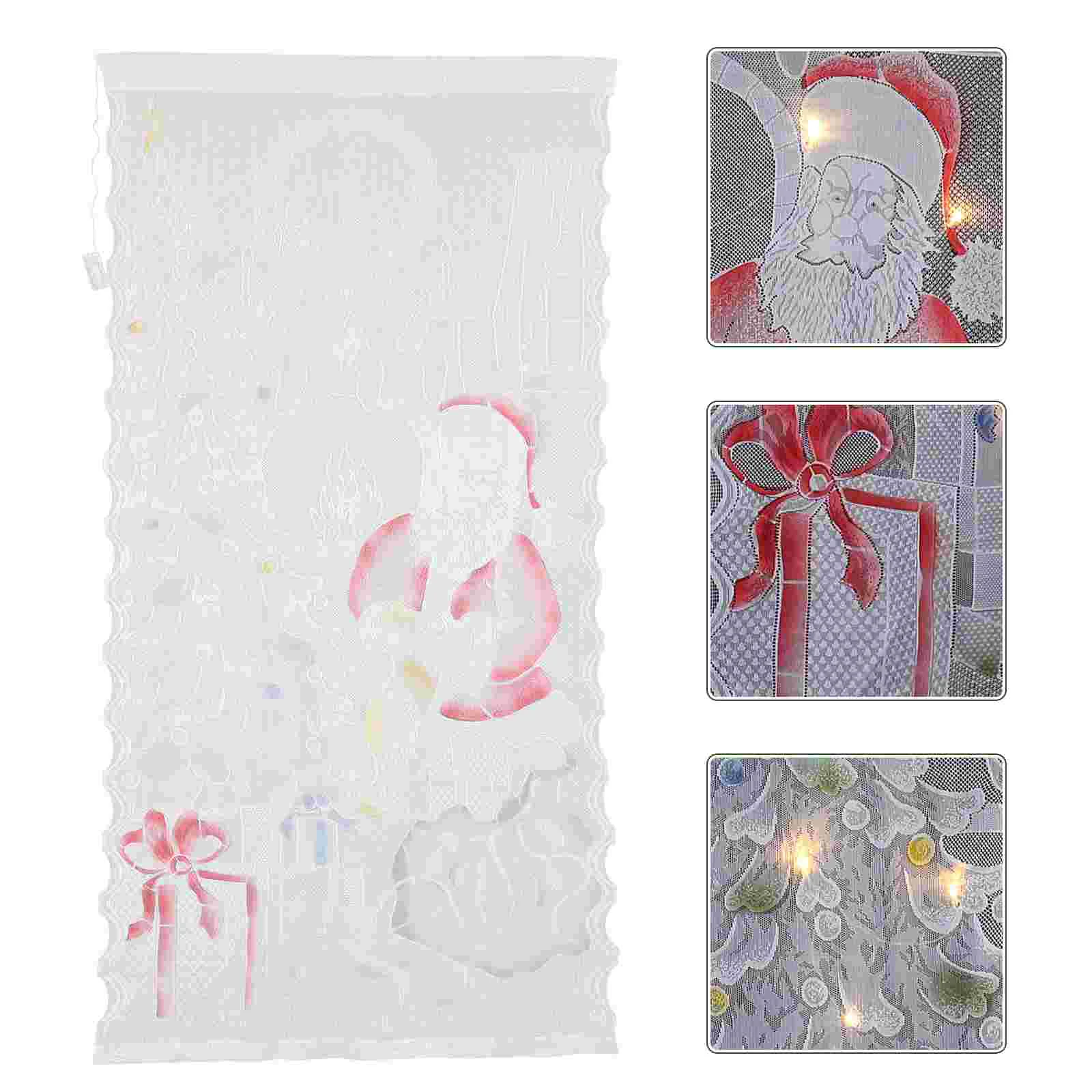 Lace Trim Christmas Glowing Curtains Xmas Pendant Festival Wedding Backdrop Decor