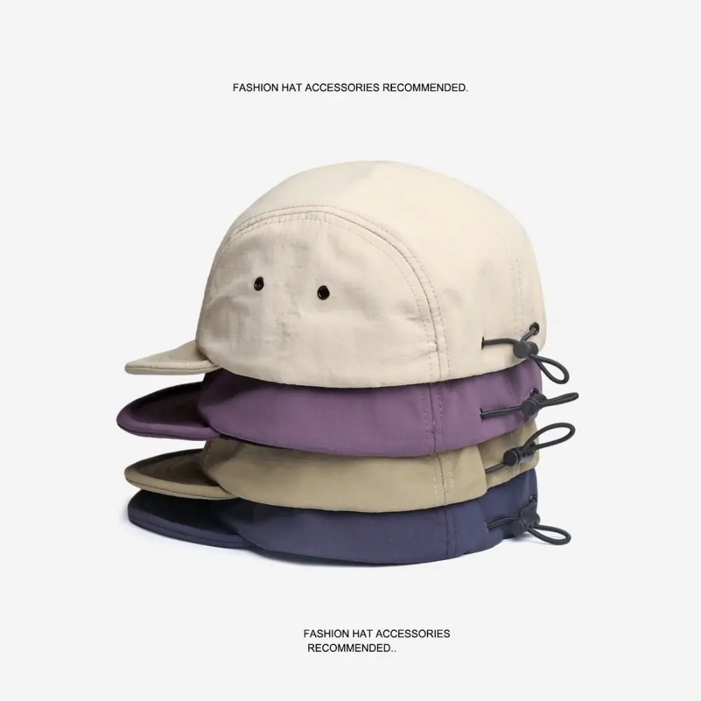 

Быстросохнущие бейсболки с короткими полями, дышащие пятипанельные шляпы, регулируемая повседневная солнцезащитная кепка в стиле ретро, летняя тонкая кепка