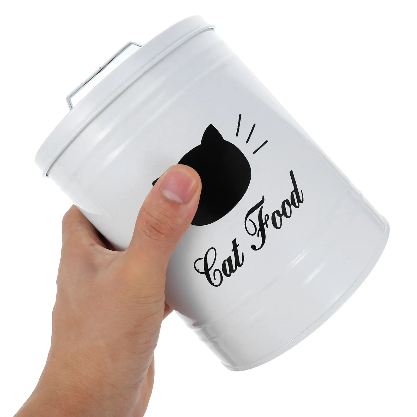 Pet Food Storage Container Iron Metal Airtight Sealed Dog Treat Bin Round Cat Food Storage Bucket Color May Vary