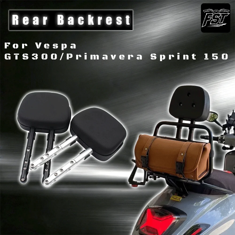 For Non-destructive installation rear backrest for Vespa GTS300, Primavera, and Sprint 150 (mounts to aftermarket rear rack)