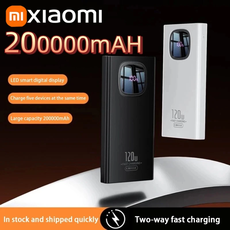 Xiaomi 200000 мАч Power Bank 120 Вт быстрая зарядка сверхбольшая емкость цифровой дисплей портативный внешний аккумулятор для Iphone Samsung Xiaomi 200000 мАч Power Bank 120 Вт быстрая зарядка сверхбольшая емкость цифровой дисплей портативный внешний аккумулятор для Iphone Samsung